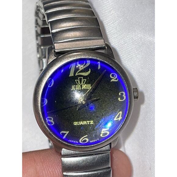 Ladies Jean Paul Crystal Blue Dial Adjustable Expansion Band Watch Needs New Bat - Picture 2 of 7